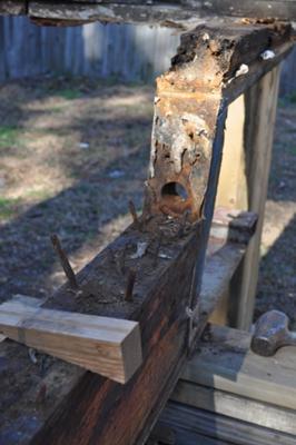 Stern post after shaft log removal