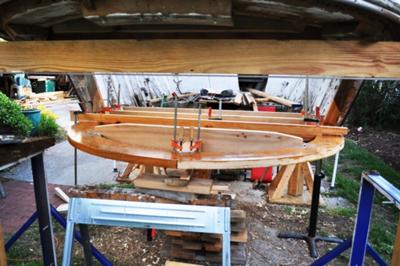 Ring Timber Temp Clamped to Horn Timber