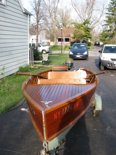 14 foot 1953 Penn Yan Challenger powered by a 1954 16 hp Scott Atwater Bail-O-Matic 