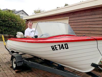 1955? 16ft clinker built runabout with 1971 50hp Evinrude outboard