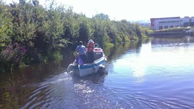 when she was still in the water