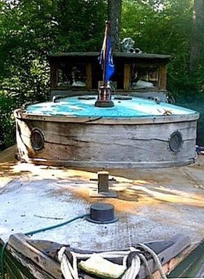 Teal one board bent with portholes