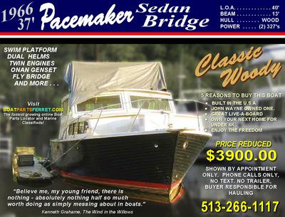 1966 Pacemaker 40' Fly Bridge