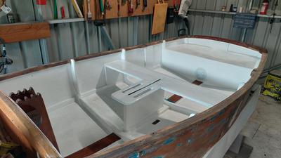 Painting a wooden boat
