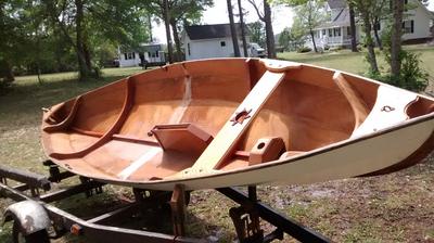 sail / row boat - wooden with trailer - 5
